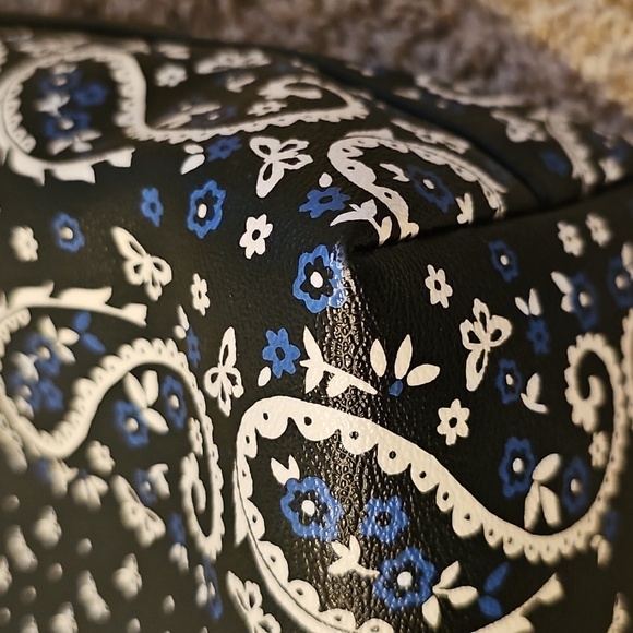 Coach Black and Blue Paisley Tote - Picture 9 of 12